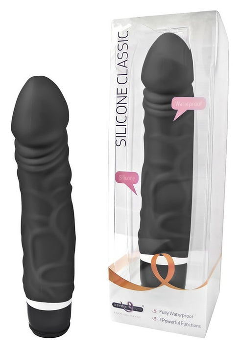 Silicone Classic Thick Veined 034 Seven Functions Black
